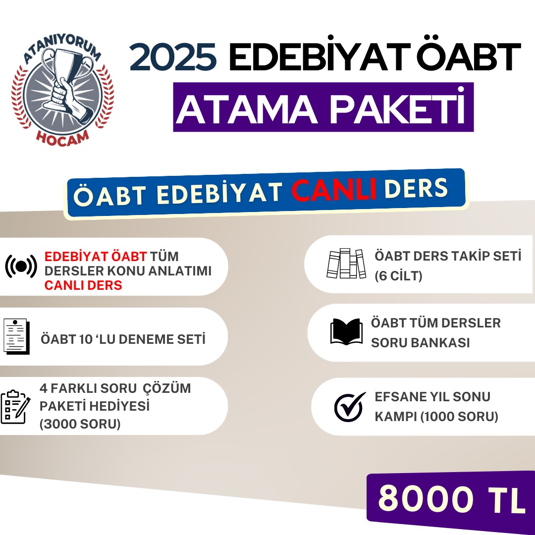 2025 ÖABT Edebiyat Efsane CANLI Paket